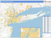 New York Metropolitan Area <br /> Wall Map <br /> Basic Style 2025 Map