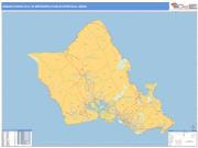 Urban Honolulu <br /> Wall Map <br /> Basic Style 2025 Map
