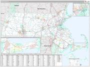 Massachusetts <br /> Wall Map <br /> Premium Style 2025 Map