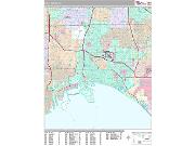 Long Beach <br /> Wall Map <br /> Premium Style 2025 Map