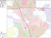 Pleasanton <br /> Wall Map <br /> Premium Style 2025 Map
