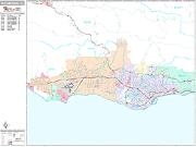 Santa Barbara <br /> Wall Map <br /> Premium Style 2025 Map
