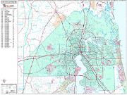 Jacksonville <br /> Wall Map <br /> Premium Style 2025 Map