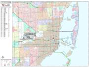 Miami <br /> Wall Map <br /> Premium Style 2025 Map