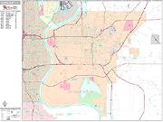 Council Bluffs <br /> Wall Map <br /> Premium Style 2025 Map