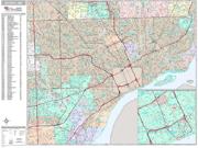 Detroit <br /> Wall Map <br /> Premium Style 2025 Map