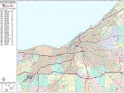 Cleveland <br /> Wall Map <br /> Premium Style 2025 Map