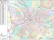 Pittsburgh <br /> Wall Map <br /> Premium Style 2025 Map