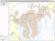 Hendersonville <br /> Wall Map <br /> Premium Style 2025 Map