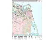 Virginia Beach <br /> Wall Map <br /> Premium Style 2025 Map
