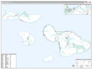 Maui County, HI <br /> Wall Map <br /> Premium Style 2025 Map
