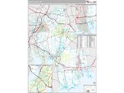 Bristol County, MA <br /> Wall Map <br /> Premium Style 2025 Map