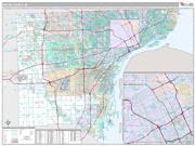 Wayne County, MI <br /> Wall Map <br /> Premium Style 2025 Map