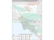 Los Angeles-Orange County, CA <br /> Wall Map <br /> Premium Style 2025 Map
