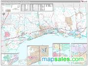 Biloxi-Gulfport-Pascagoula Metro Area <br /> Wall Map <br /> Premium Style 2025 Map