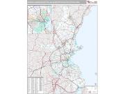 Boston-Cambridge-Newton Metro Area <br /> Wall Map <br /> Premium Style 2025 Map