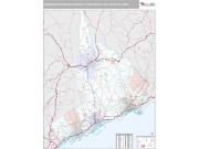 Bridgeport-Stamford-Norwalk Metro Area <br /> Wall Map <br /> Premium Style 2025 Map