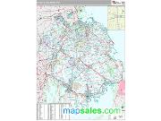 Brockton Metro Area <br /> Wall Map <br /> Premium Style 2025 Map