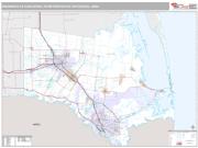 Brownsville-Harlingen Metro Area <br /> Wall Map <br /> Premium Style 2025 Map