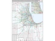 Chicago-Naperville-Elgin Metro Area <br /> Wall Map <br /> Premium Style 2025 Map
