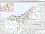 Cleveland-Elyria Metro Area <br /> Wall Map <br /> Premium Style 2025 Map