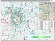 Dallas Metro Area <br /> Wall Map <br /> Premium Style 2025 Map