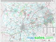 Fitchburg-Leominster Metro Area <br /> Wall Map <br /> Premium Style 2025 Map