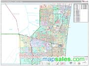 Fort Lauderdale Metro Area <br /> Wall Map <br /> Premium Style 2025 Map