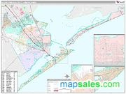 Galveston-Texas City Metro Area <br /> Wall Map <br /> Premium Style 2025 Map