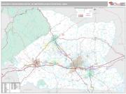 Hickory-Lenoir-Morganton Metro Area <br /> Wall Map <br /> Premium Style 2025 Map