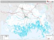 Houma-Thibodaux Metro Area <br /> Wall Map <br /> Premium Style 2025 Map