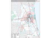 Jacksonville Metro Area <br /> Wall Map <br /> Premium Style 2025 Map