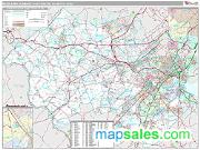 Middlesex-Somerset-Hunterdon Metro Area <br /> Wall Map <br /> Premium Style 2025 Map