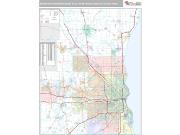 Milwaukee-Waukesha-West Allis Metro Area <br /> Wall Map <br /> Premium Style 2025 Map