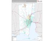 Mobile Metro Area <br /> Wall Map <br /> Premium Style 2025 Map