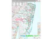 Monmouth-Ocean Metro Area <br /> Wall Map <br /> Premium Style 2025 Map