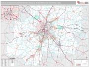 Nashville-Davidson-Murfreesboro-Franklin Metro Area <br /> Wall Map <br /> Premium Style 2025 Map