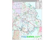 New Bedford Metro Area <br /> Wall Map <br /> Premium Style 2025 Map