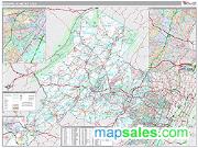 Newark Metro Area <br /> Wall Map <br /> Premium Style 2025 Map