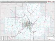 Omaha-Council Bluffs Metro Area <br /> Wall Map <br /> Premium Style 2025 Map