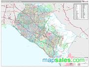 Orange County Metro Area <br /> Wall Map <br /> Premium Style 2025 Map