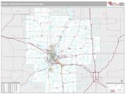 Peoria Metro Area <br /> Wall Map <br /> Premium Style 2025 Map
