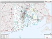 Providence-Warwick Metro Area <br /> Wall Map <br /> Premium Style 2025 Map