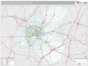 Raleigh Metro Area <br /> Wall Map <br /> Premium Style 2025 Map