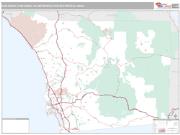 San Diego-Carlsbad Metro Area <br /> Wall Map <br /> Premium Style 2025 Map