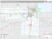 Toledo Metro Area <br /> Wall Map <br /> Premium Style 2025 Map