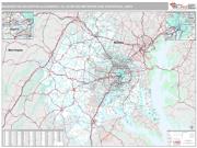 Washington Metro Area <br /> Wall Map <br /> Premium Style 2025 Map