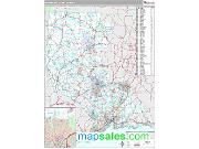 Waterbury Metro Area <br /> Wall Map <br /> Premium Style 2025 Map