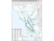 Bay Area Metro Area <br /> Wall Map <br /> Premium Style 2025 Map