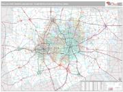 Dallas-Fort Worth-Arlington Metro Area <br /> Wall Map <br /> Premium Style 2025 Map
